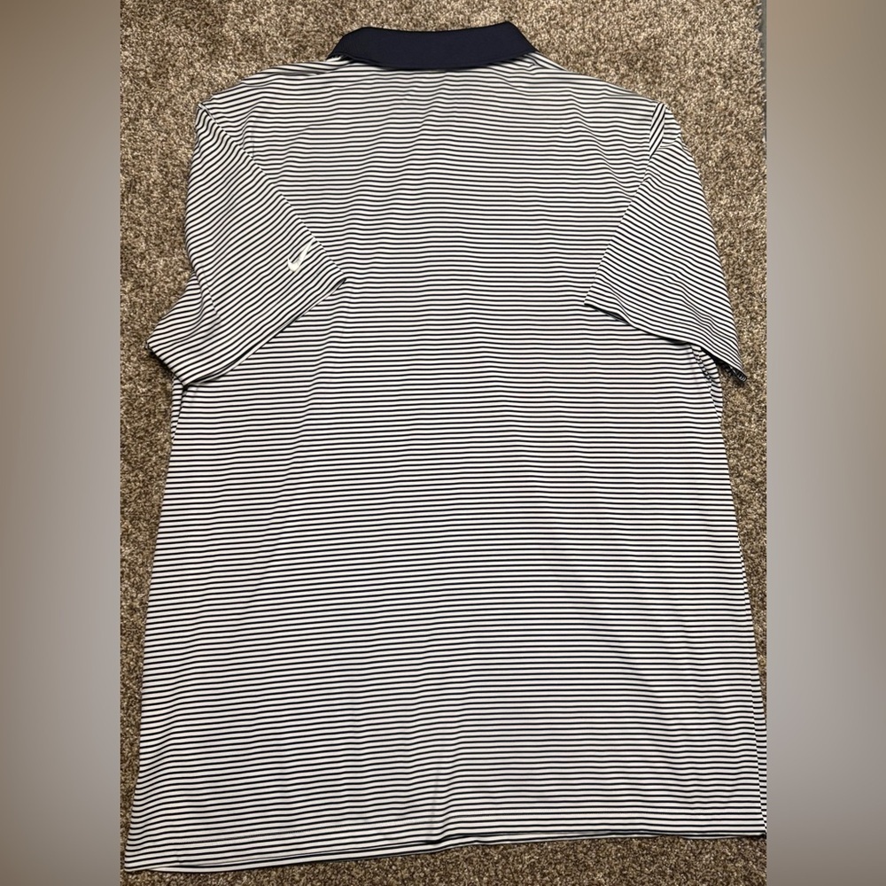 Nike Golf Polo Navy Blue and White Striped Jesuit golf Men’s XL - Picture 11 of 11